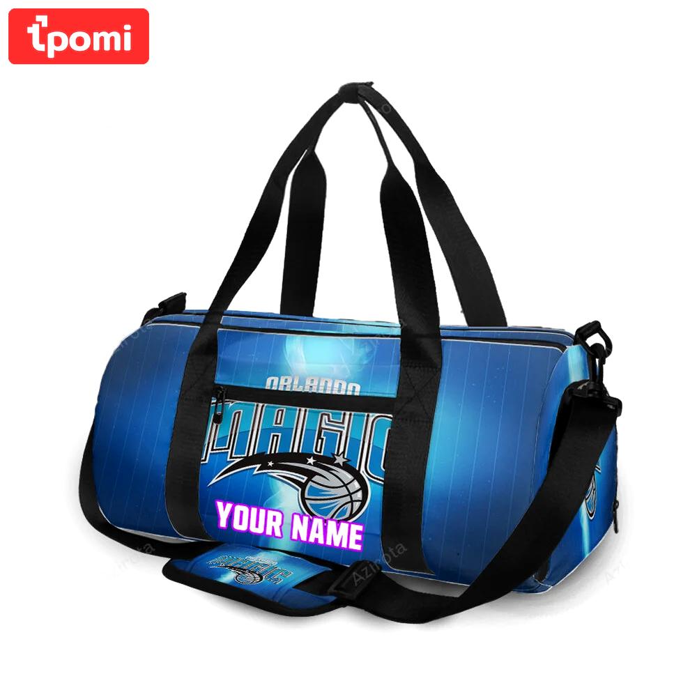 Orlando magic light blue wood personalized name travel bag gym bag 1363 Travel Bag