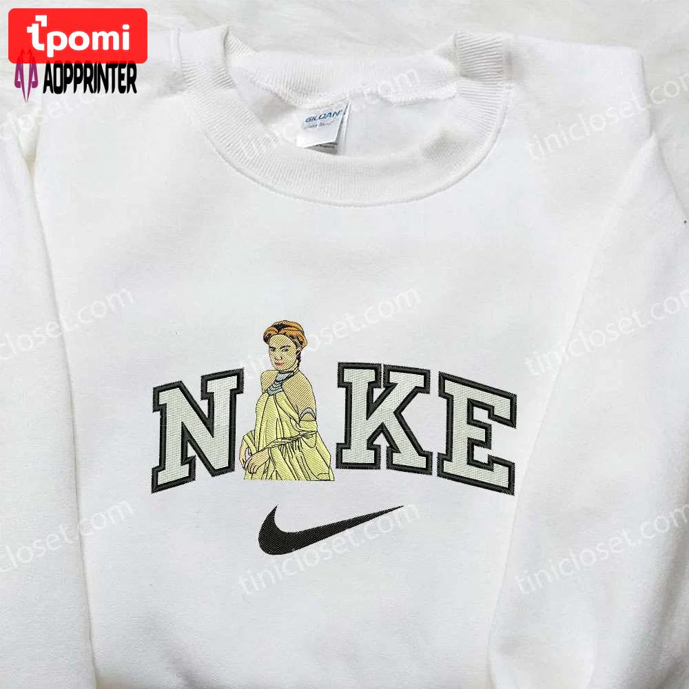 Padmé amidala x nike embroidered sweatshirt: star wars cartoon & nike inspired shirt Embroidered Shirt