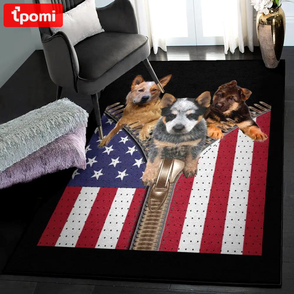 Patriotic cool rugs, heeler american zipper gs cl rug Rectangle Rug