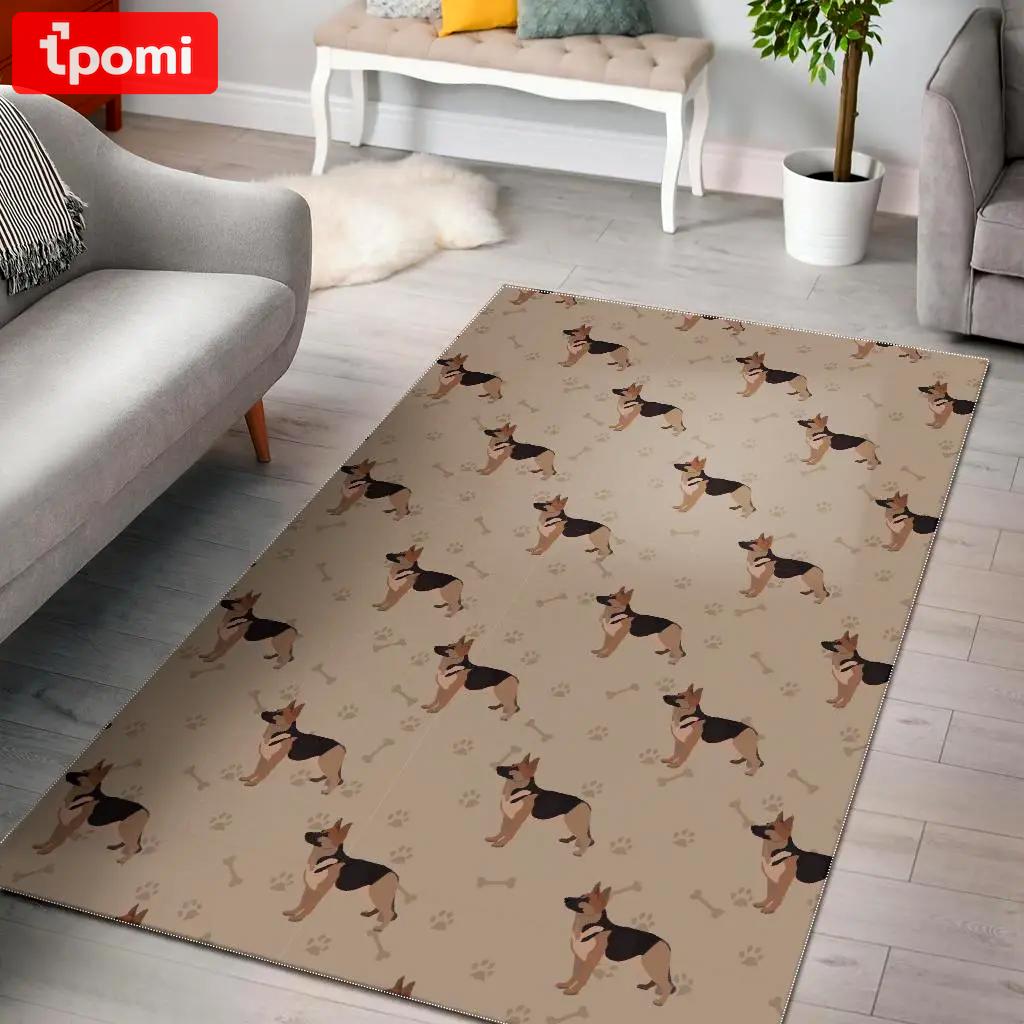 Paw german shepherd pattern print area rug living room rug home decor Rectangle Rug