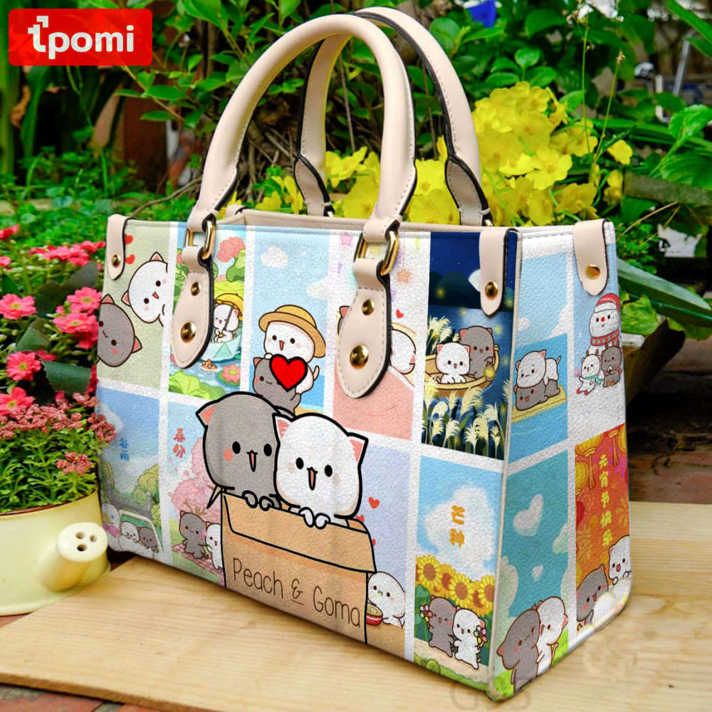 Peach and goma 1 leather handbag gift for women 333 Women Leather Hand Bag