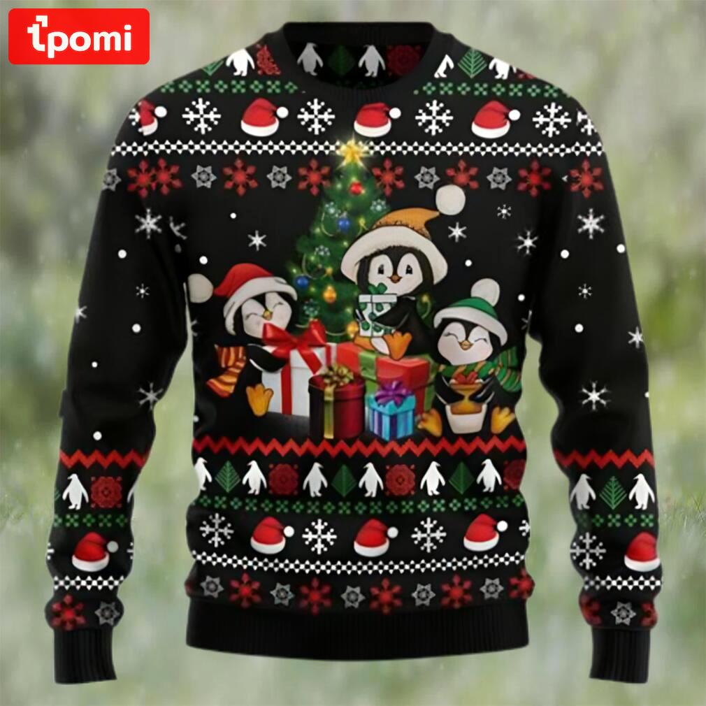 Penguin christmas tree and gift ugly christmas sweater Christmas Ugly Sweater