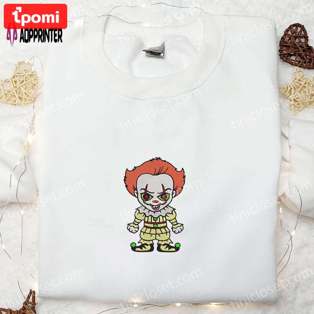 Pennywise balloon embroidered sweatshirt & hoodie: perfect halloween gifts for family Embroidered Shirt