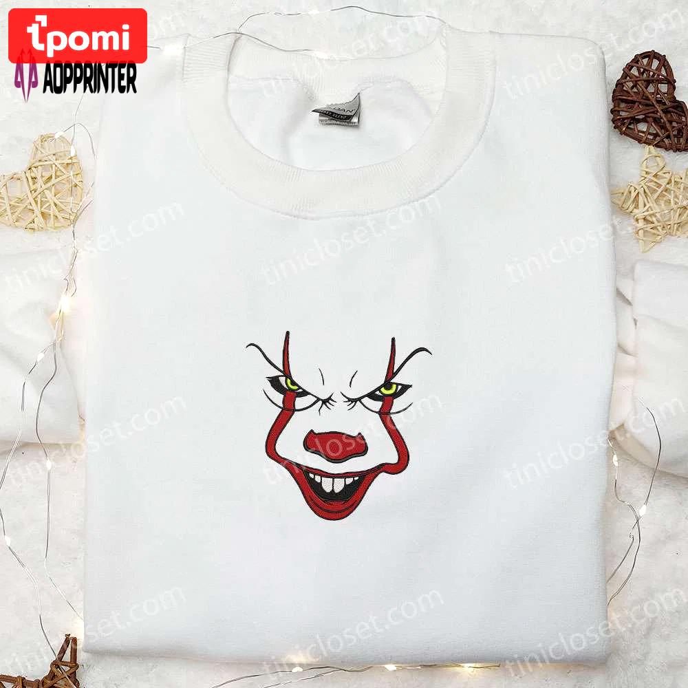Pennywise it embroidered sweatshirt: horror movie hoodie perfect halloween gift Embroidered Shirt