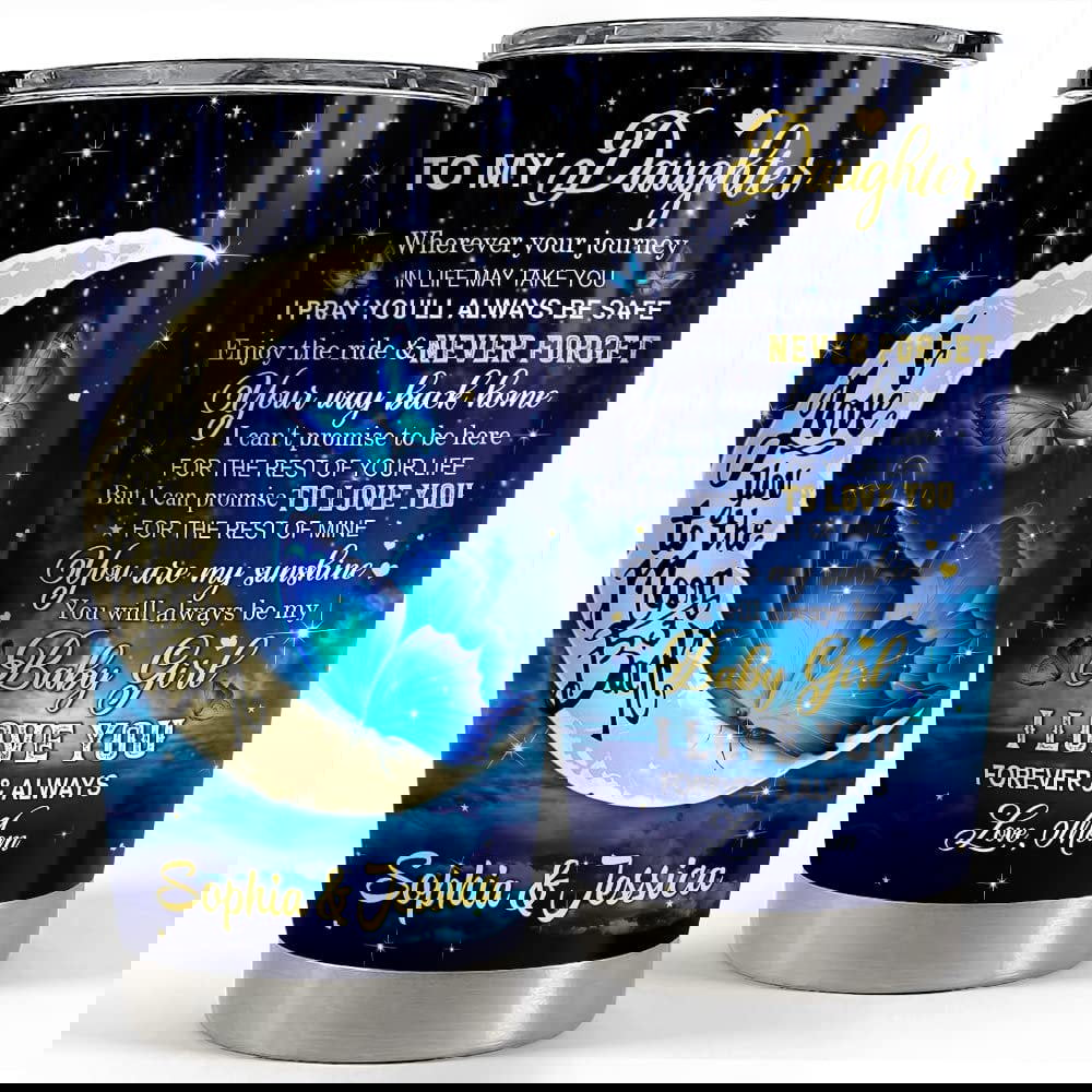 Personalized butterfly tumbler to daughter from mom family best gift Personalized Tumbler