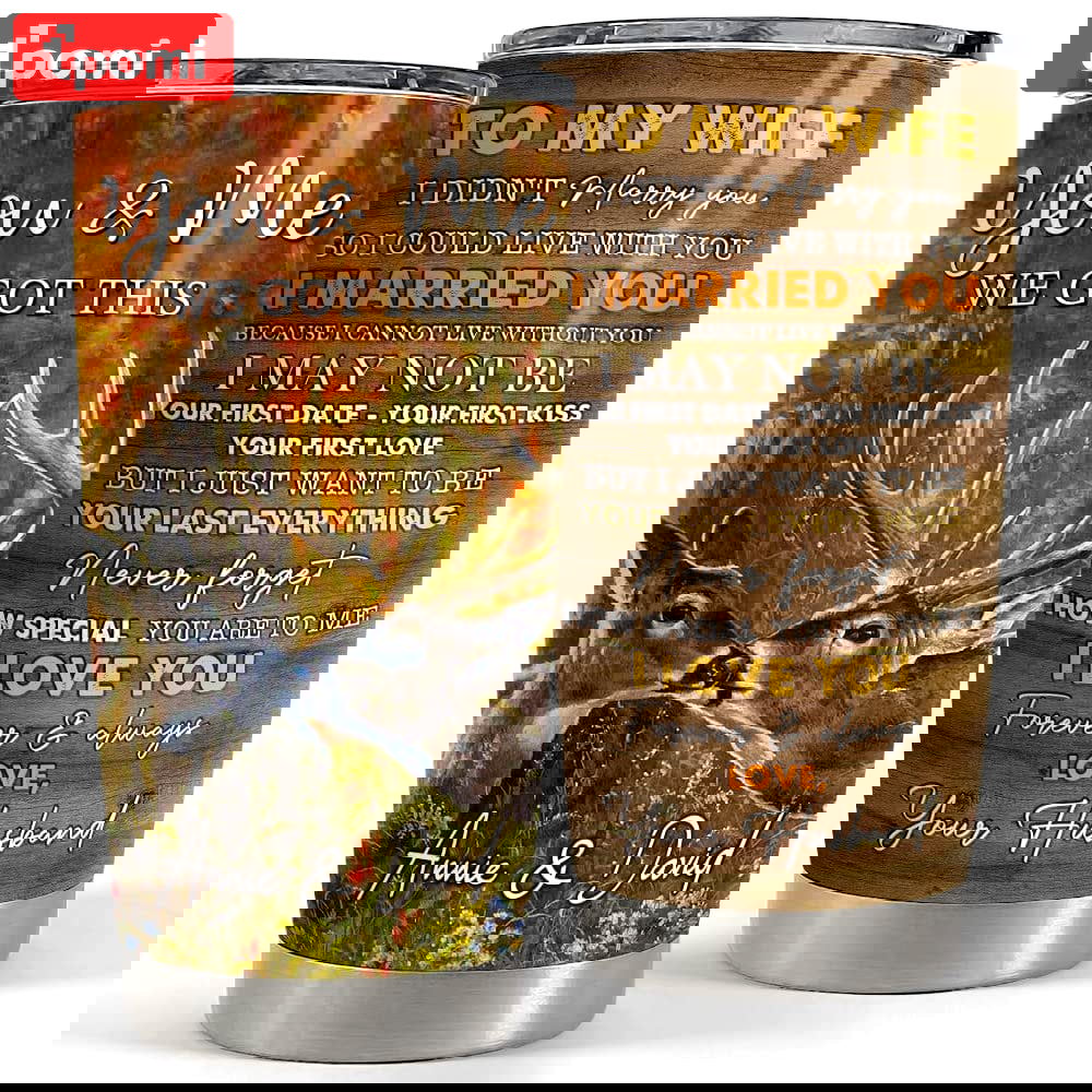 Personalized couple tumbler hunting deer to my wife from wife gift Personalized Tumbler