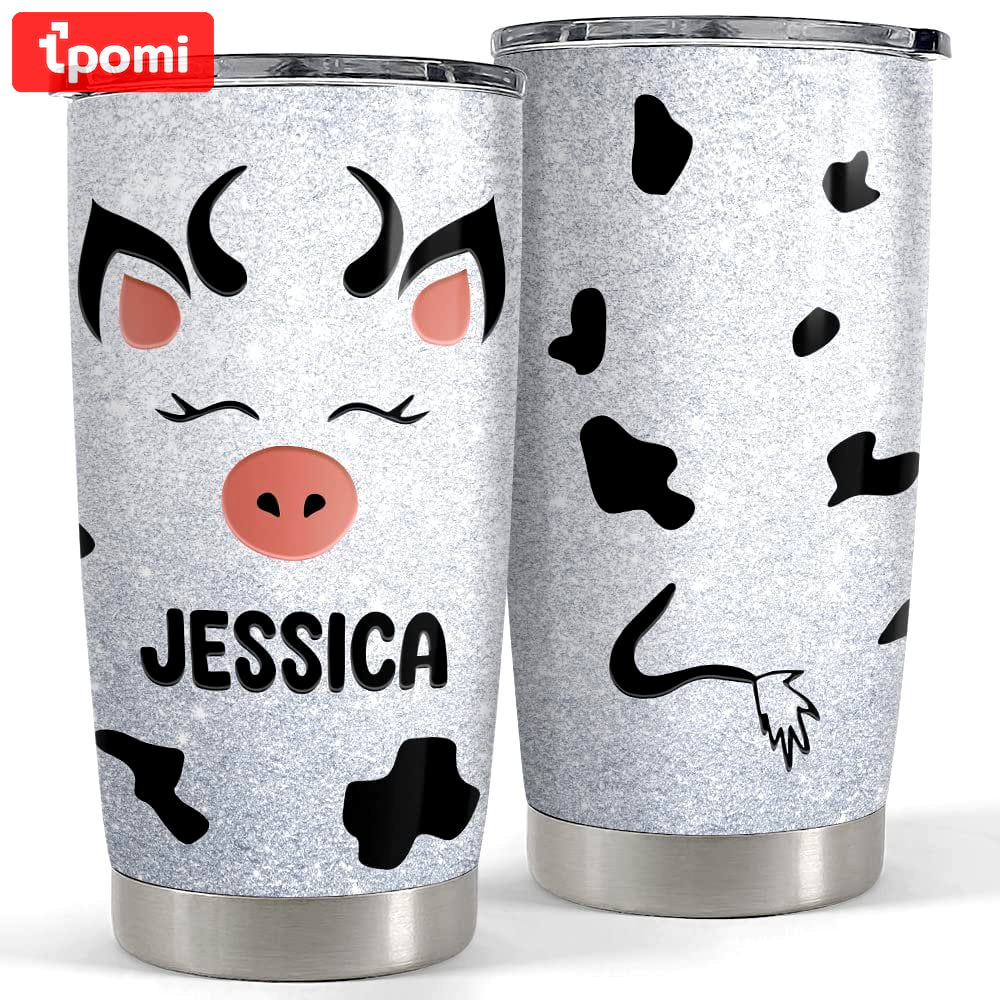 Personalized cow tumbler cute gift for friends woman farm girl lovers Personalized Tumbler