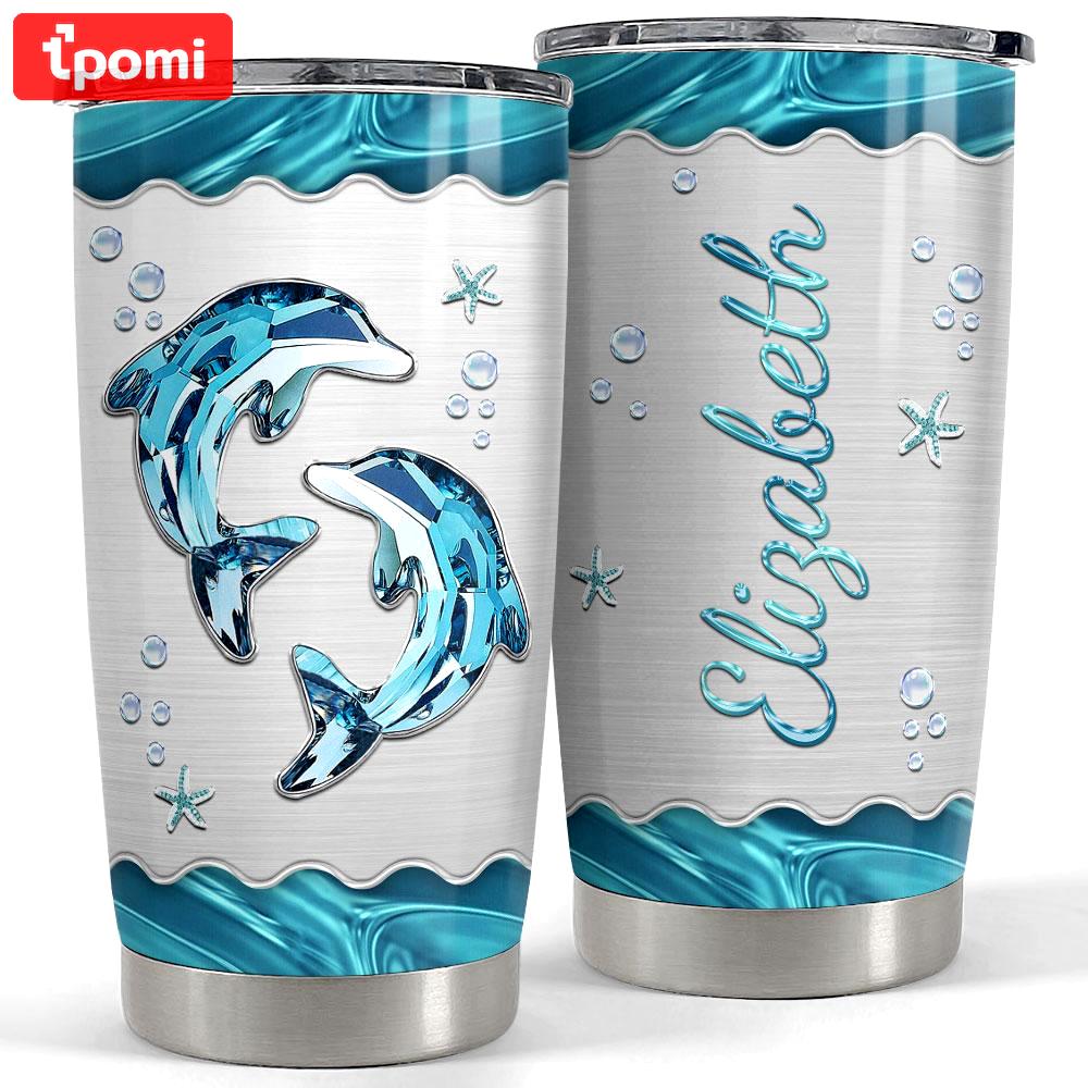 Personalized dolphin tumbler crystal style Personalized Tumbler