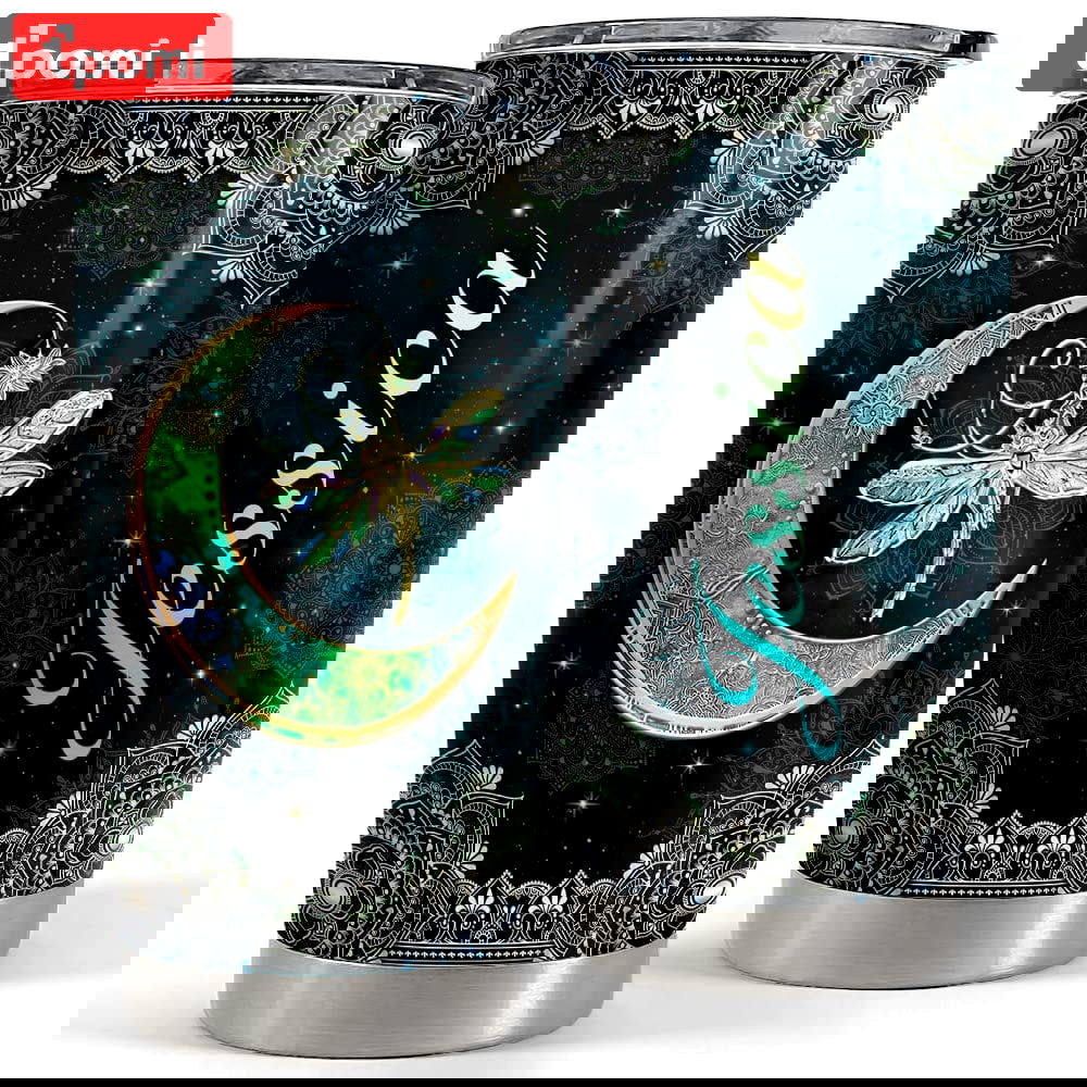 Personalized dragonfly tumbler mandala moon style best gift idea Personalized Tumbler