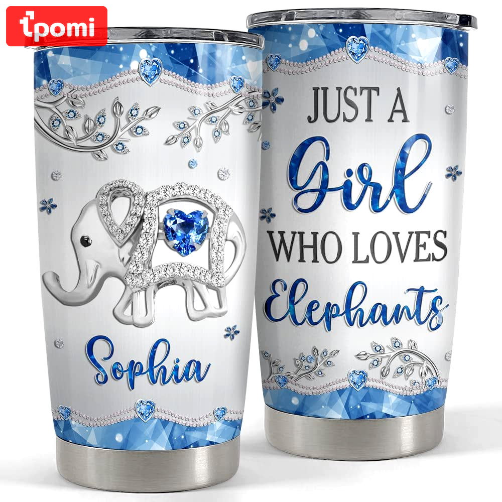 Personalized elephant tumbler jewelry drawing style for animal lover Personalized Tumbler