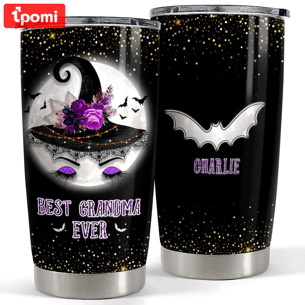 Personalized grandma tumbler halloween witch custom kids for grandma Personalized Tumbler