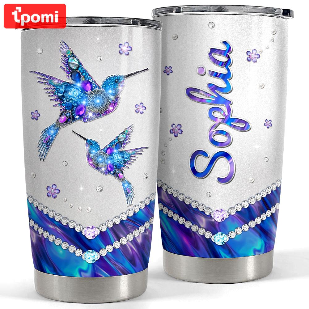 Personalized hummingbird tumbler jewelry drawing style Personalized Tumbler
