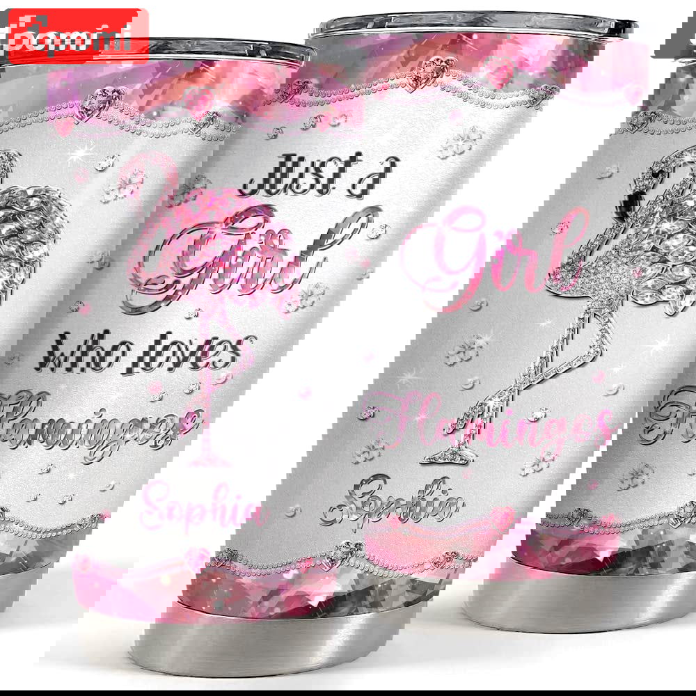 Personalized jewelry style flamingo tumbler love flamingos for lover Personalized Tumbler