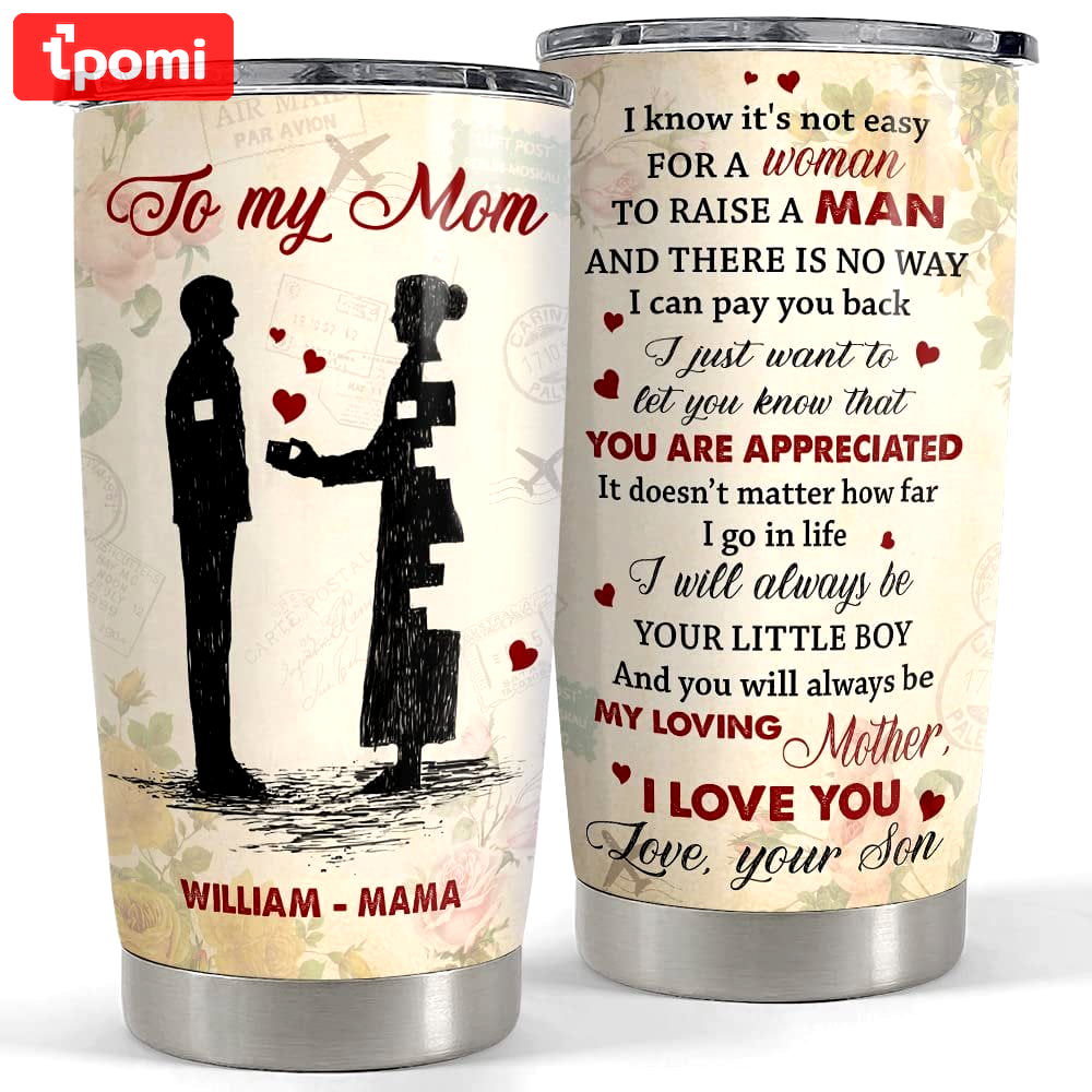 Personalized mom tumbler from son vintage style mother’s day gifts Personalized Tumbler