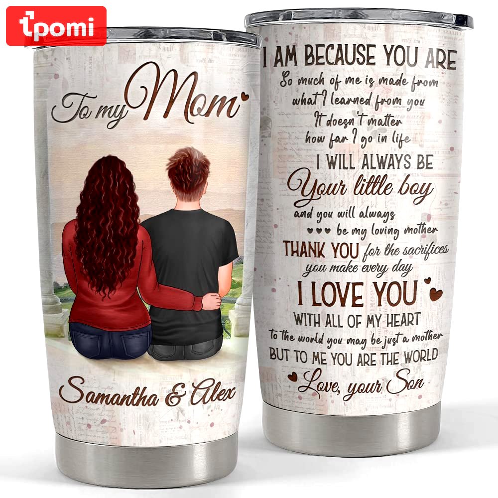 Personalized mother and son tumbler to my mom best customize gift Personalized Tumbler