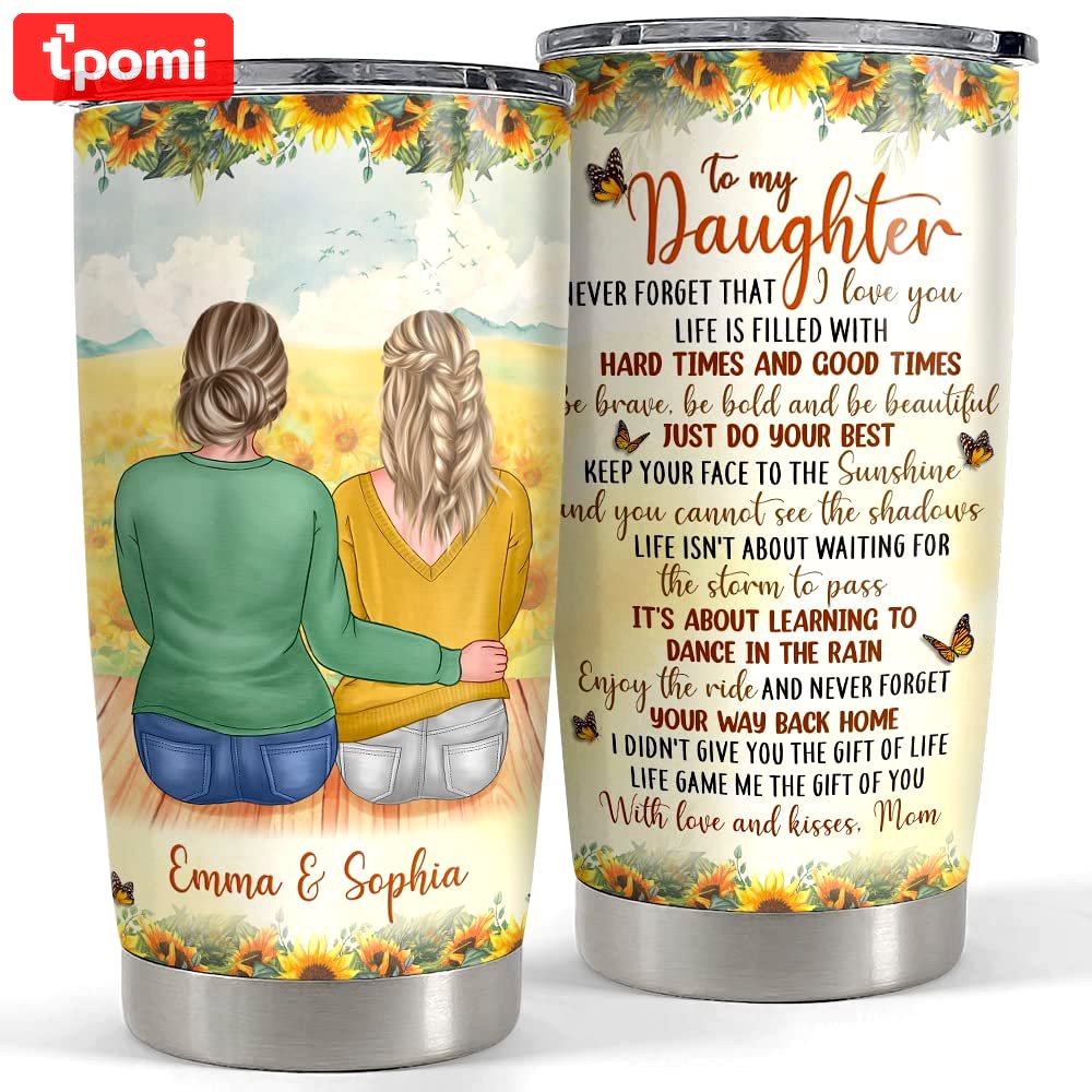 Personalized mother daughter tumbler sunflower for woman mama girl Personalized Tumbler