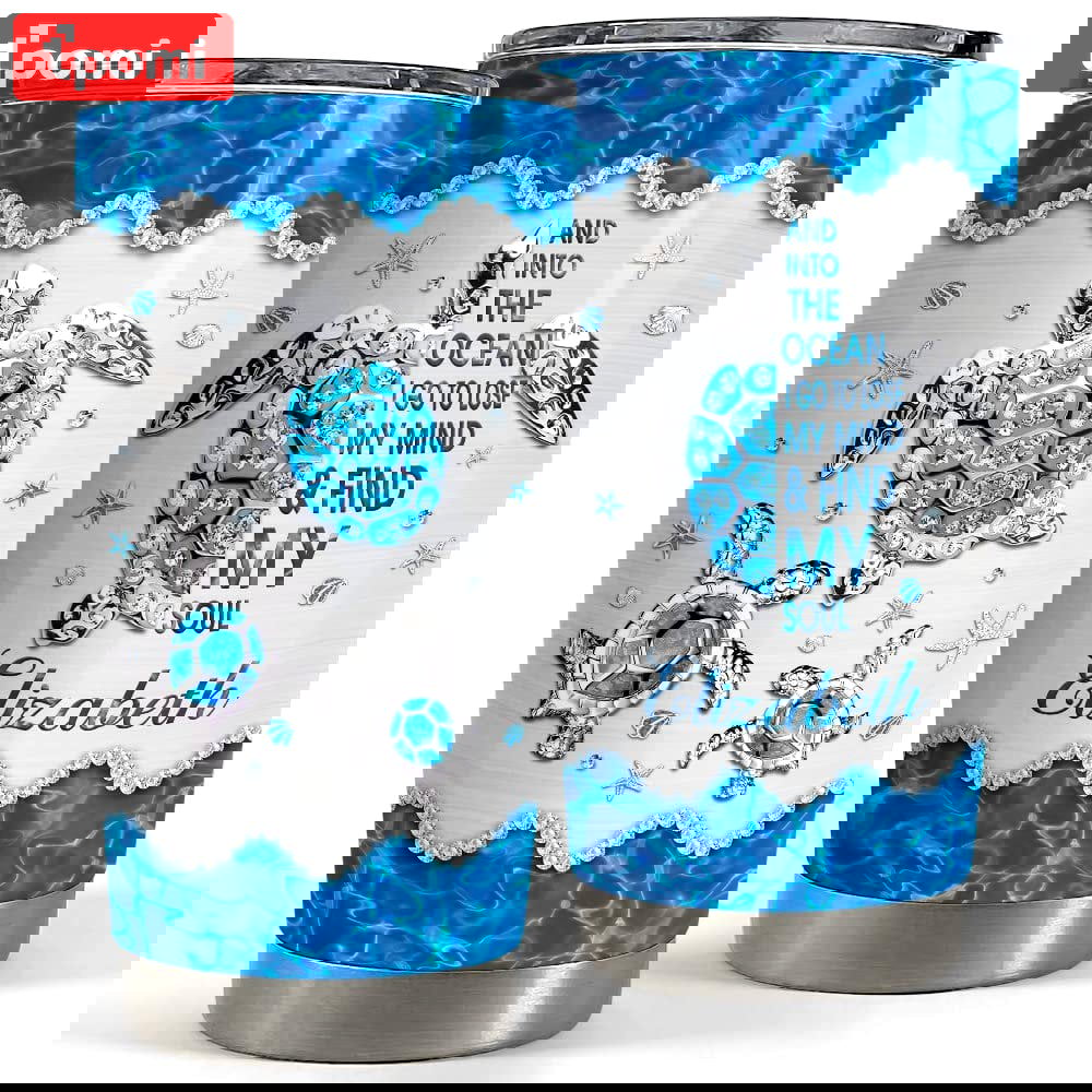 Personalized sea turtle tumbler into the ocean jewelry style Personalized Tumbler