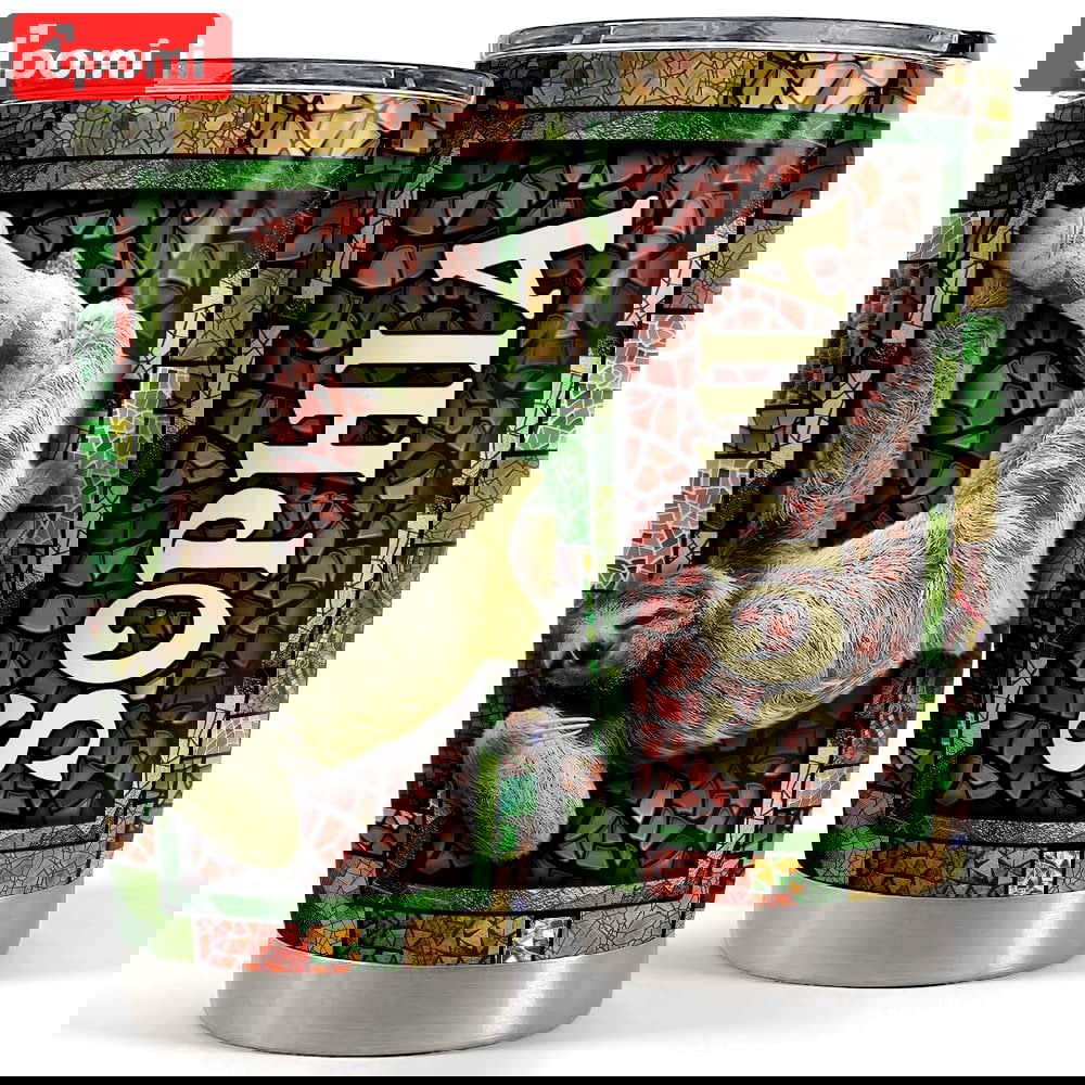 Personalized sloth tumbler mosaic style for animal lover Personalized Tumbler