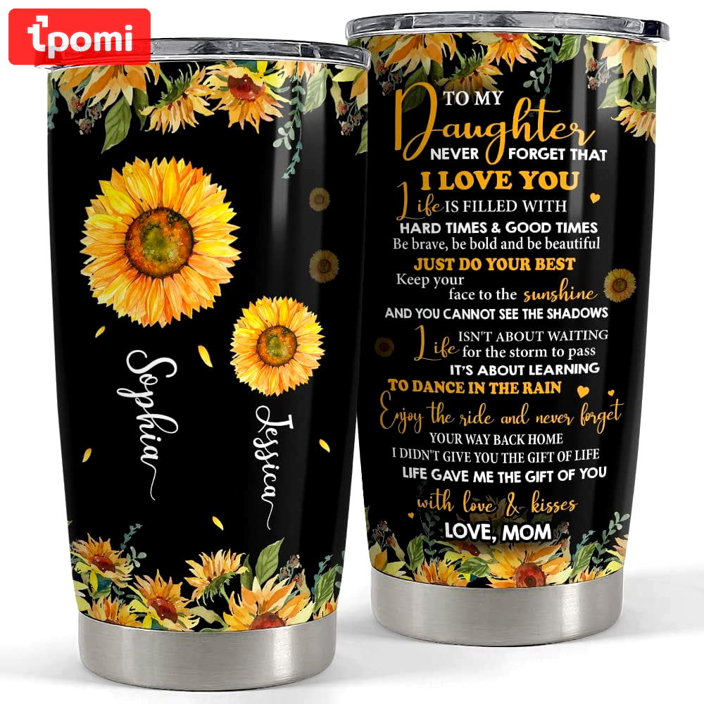 Personalized sunflower daughter gifts tumbler from father mother Personalized Tumbler
