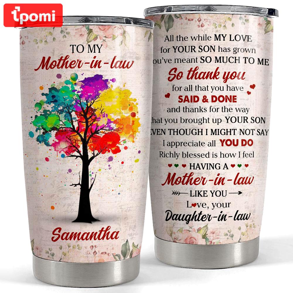 Personalized tumbler for mother in law from daughter Personalized Tumbler