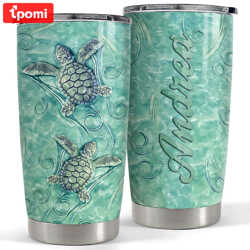 Personalized turtle tumbler with customize name Personalized Tumbler