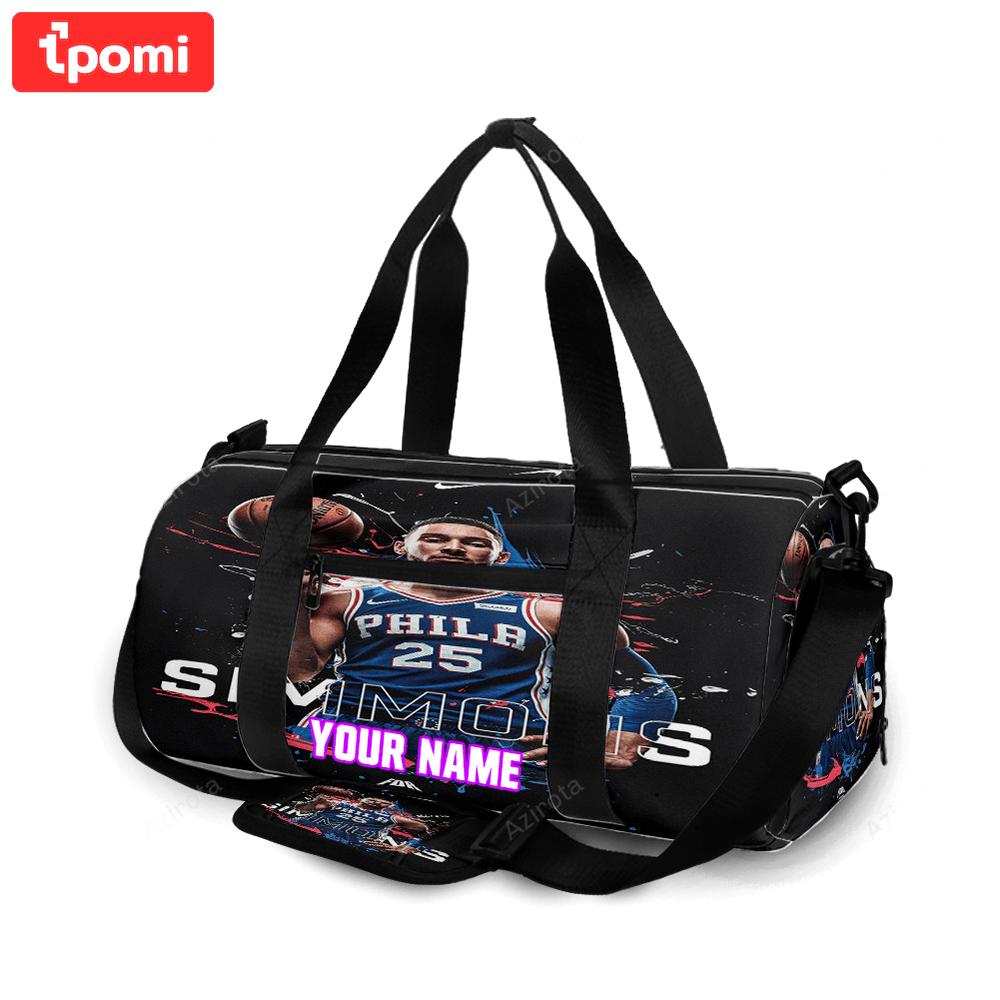 Philadelphia 76ers ben simmons colorwater personalized name travel bag gym bag 2185 Travel Bag