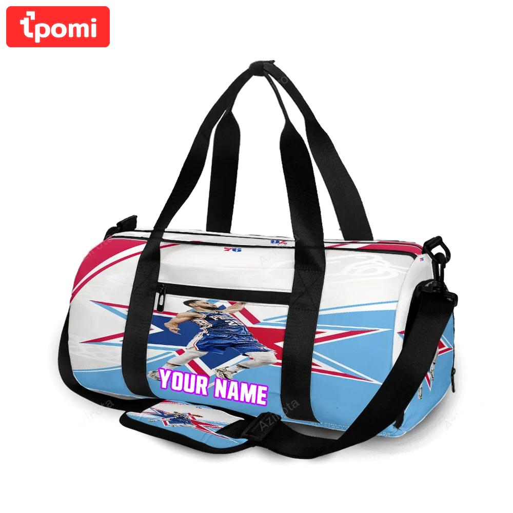 Philadelphia 76ers ben simmons throwing ball personalized name travel bag gym bag 2244 Travel Bag