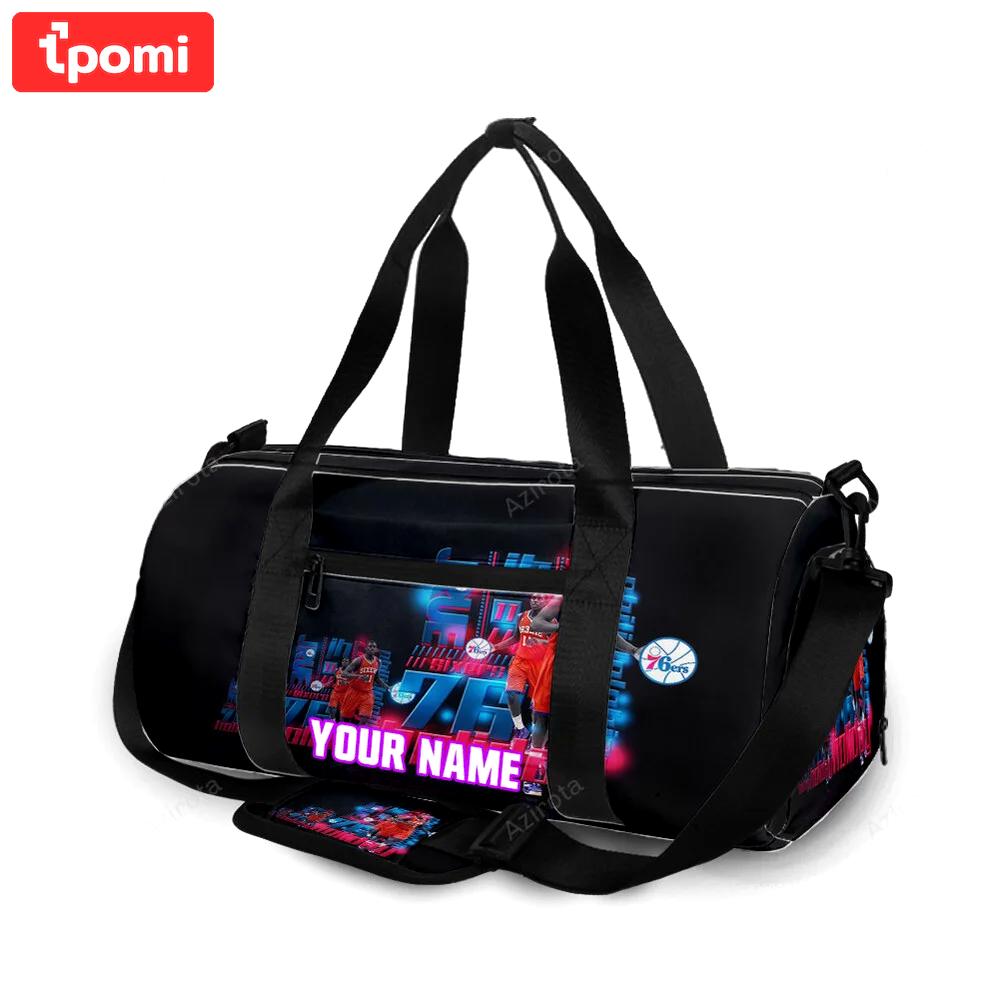 Philadelphia 76ers player holiday personalized name travel bag gym bag 2229 Travel Bag