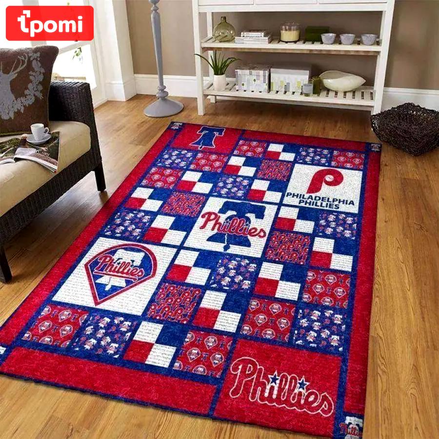 Philadelphia phillies area rug living room rug home decor mlb team logo 2002173 Rectangle Rug