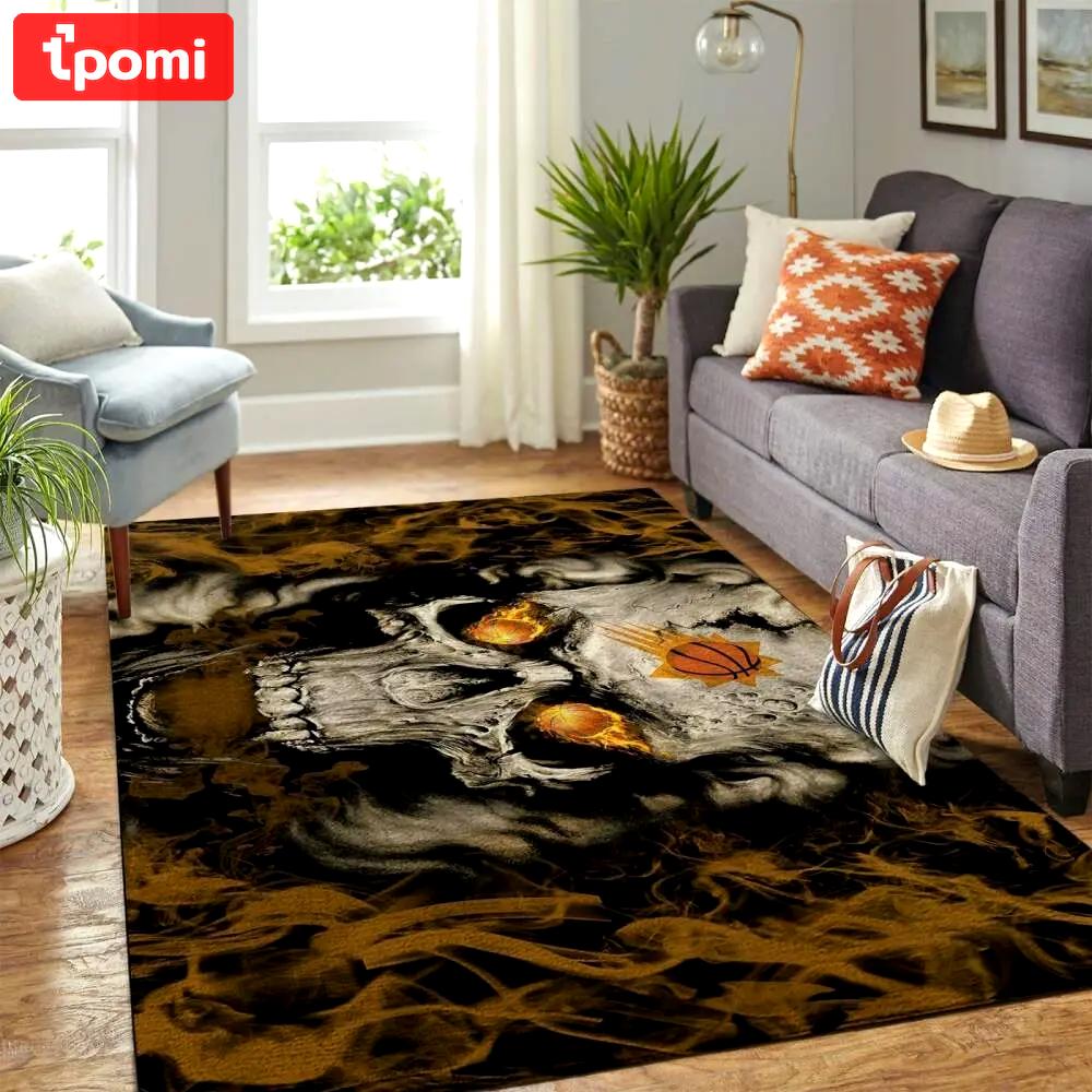 Phoenix suns nba area rugs skull style living room carpet rug regtangle carpet Rectangle Rug