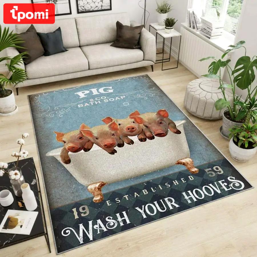 Pig area rug living room rug home decor home decor bedroom living room decor Rectangle Rug