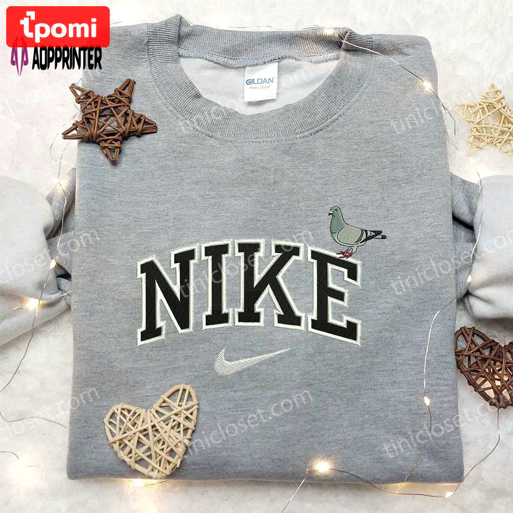 Pigeon x nike embroidered sweatshirt: animal & nike inspired shirt Embroidered Shirt
