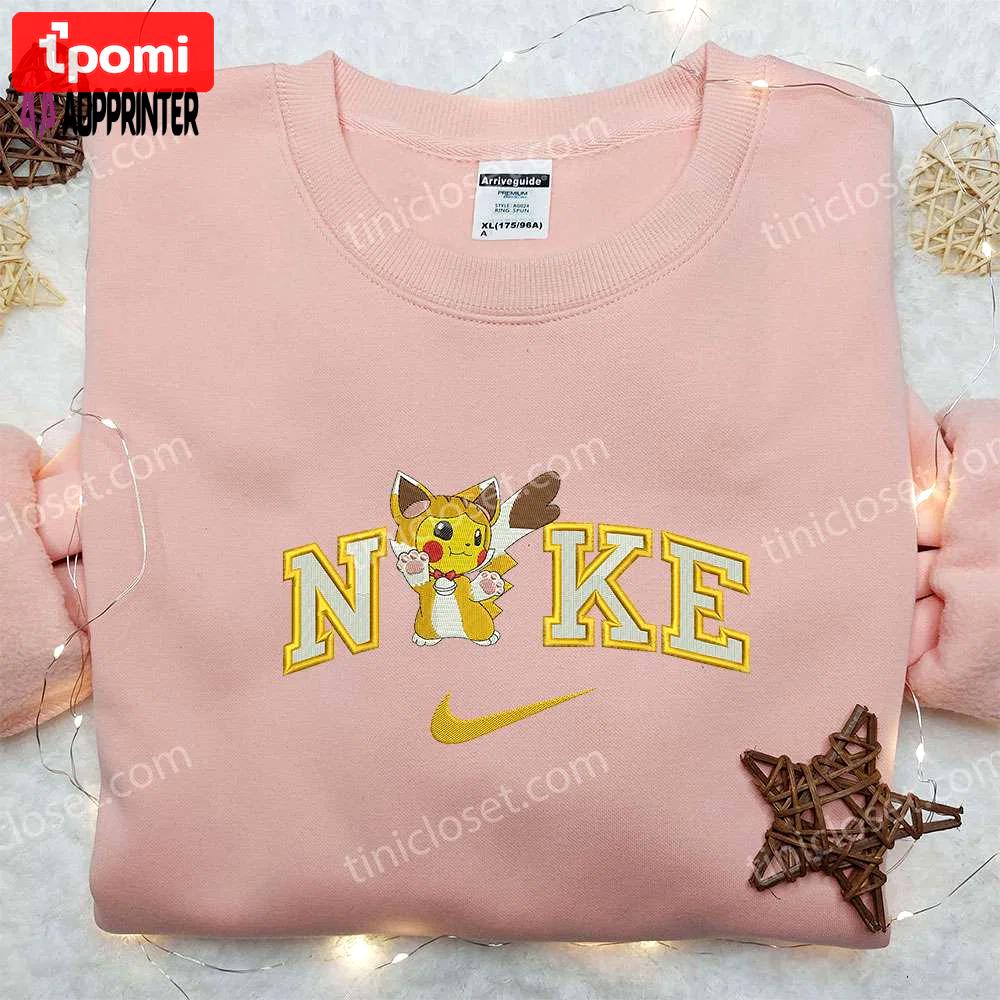 Pikachu x nike embroidered sweatshirt: pokemon-inspired nike shirt Embroidered Shirt