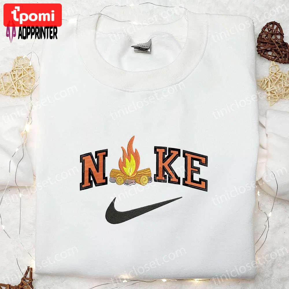 Pink fire x nike embroidered shirt: best christmas gift – nike inspired apparel Embroidered Shirt