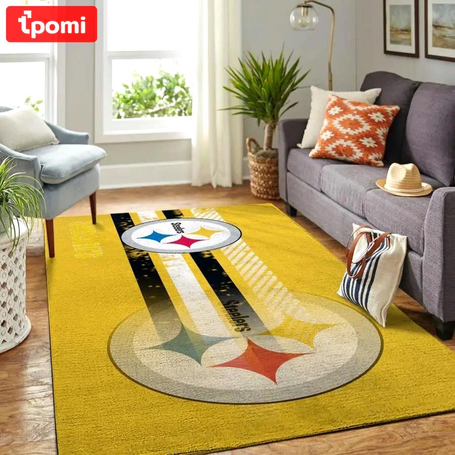 Pittsburgh steelers nfl living room rug room carpet sport Rectangle Rug
