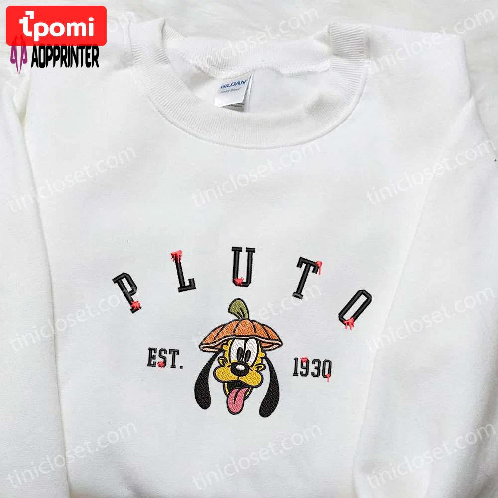 Pluto pumpkin est 1930 embroidered shirt: disney halloween gift for family Embroidered Shirt