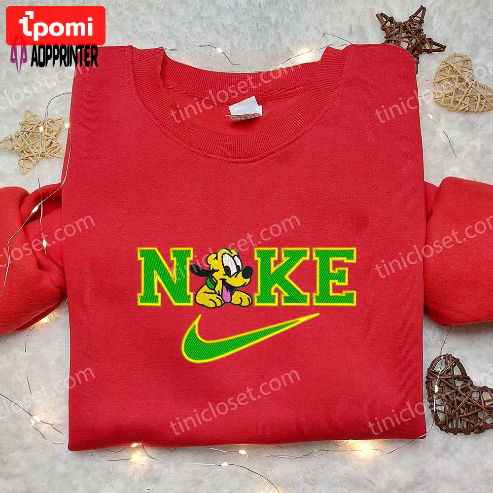 Pluto x nike embroidered sweatshirt: disney & nike inspired shirt Embroidered Shirt