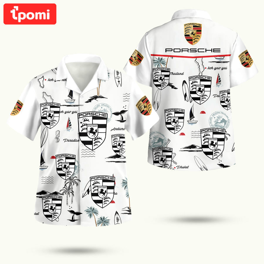 Porsche motorsports f1 racing hawaiian shirt Hawaii Shirt Shorts & Flip Flops