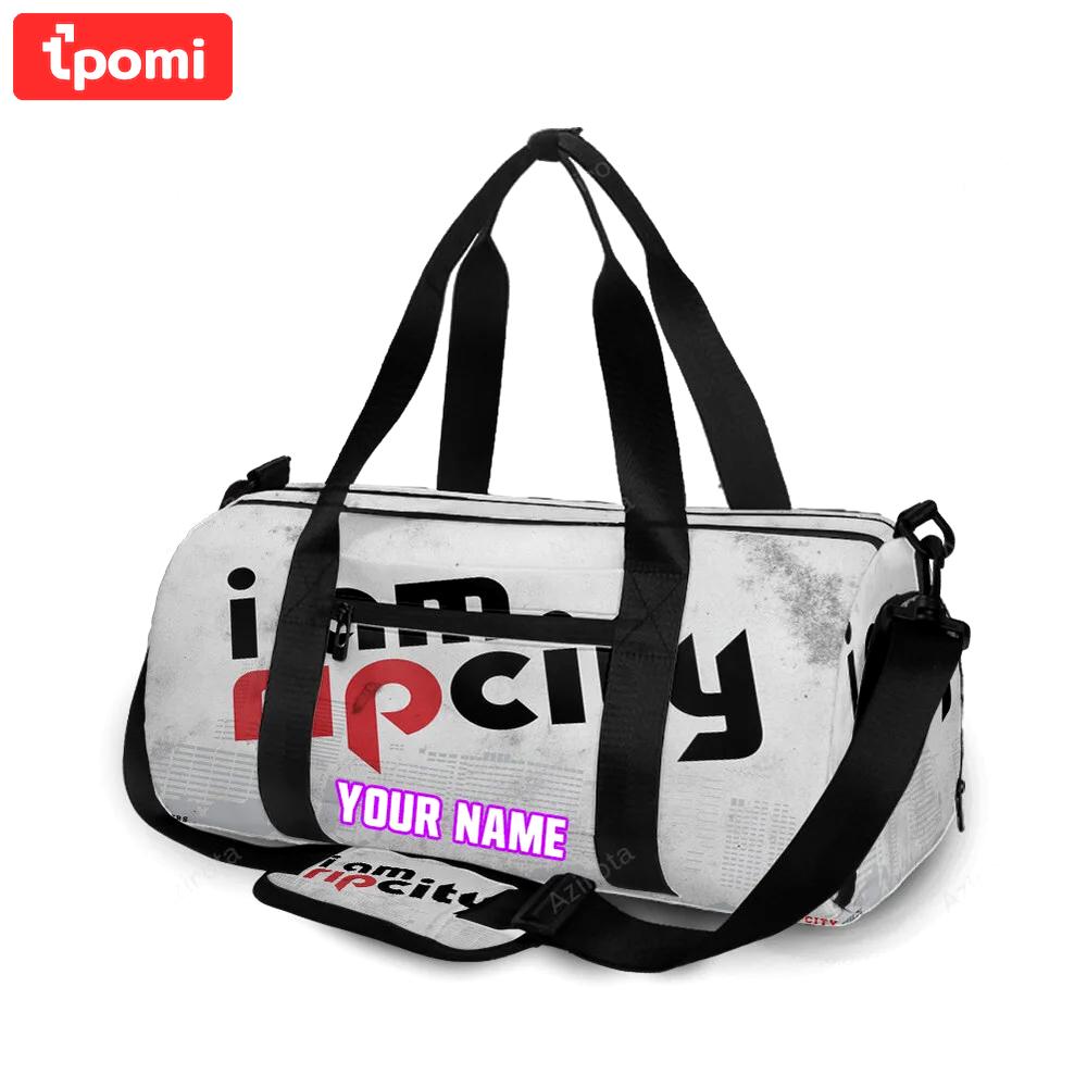 Portland trail blazers i am rip city personalized name travel bag gym bag 2346 Travel Bag