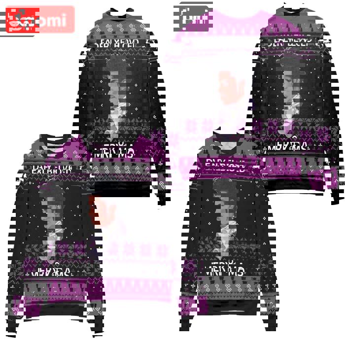 Prince dearly beloved merry christmas ugly christmas sweater ? black purple Christmas Ugly Sweater