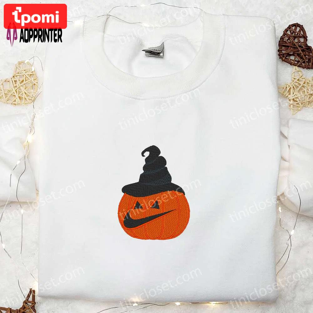 Pumpkin ghost x nike embroidered hoodie & shirt: best halloween gift ideas Embroidered Shirt