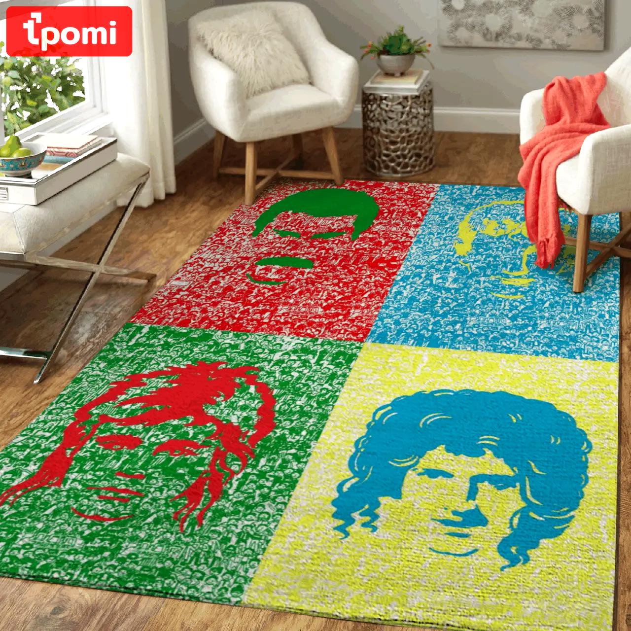 Queen rock band music art area rug area rug living room carpet rug regtangle carpet floor decor home decor Rectangle Rug