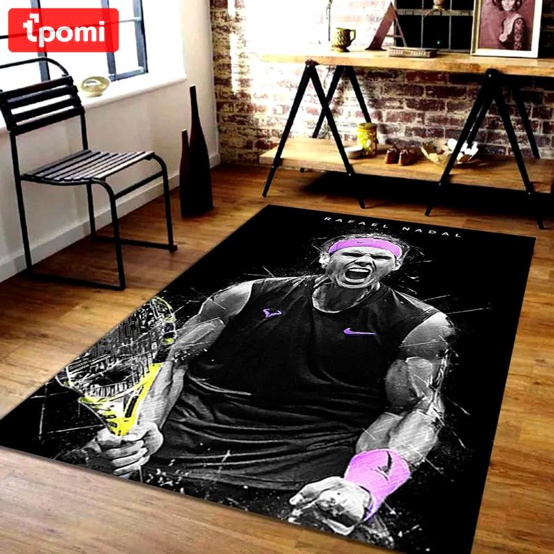 Rafael nadal rug sports tennis inspired sport sport decor carpet decor Rectangle Rug