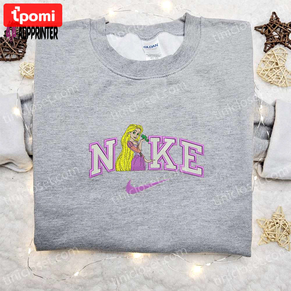 Rapunzel x nike cartoon embroidered sweatshirt – disney characters custom hoodie Embroidered Shirt