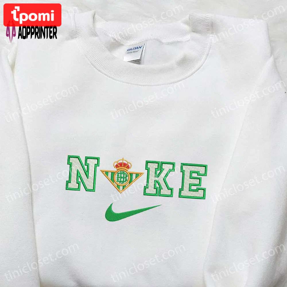 Real betis balompie x nike sport embroidered sweatshirt: football inspired shirt Embroidered Shirt