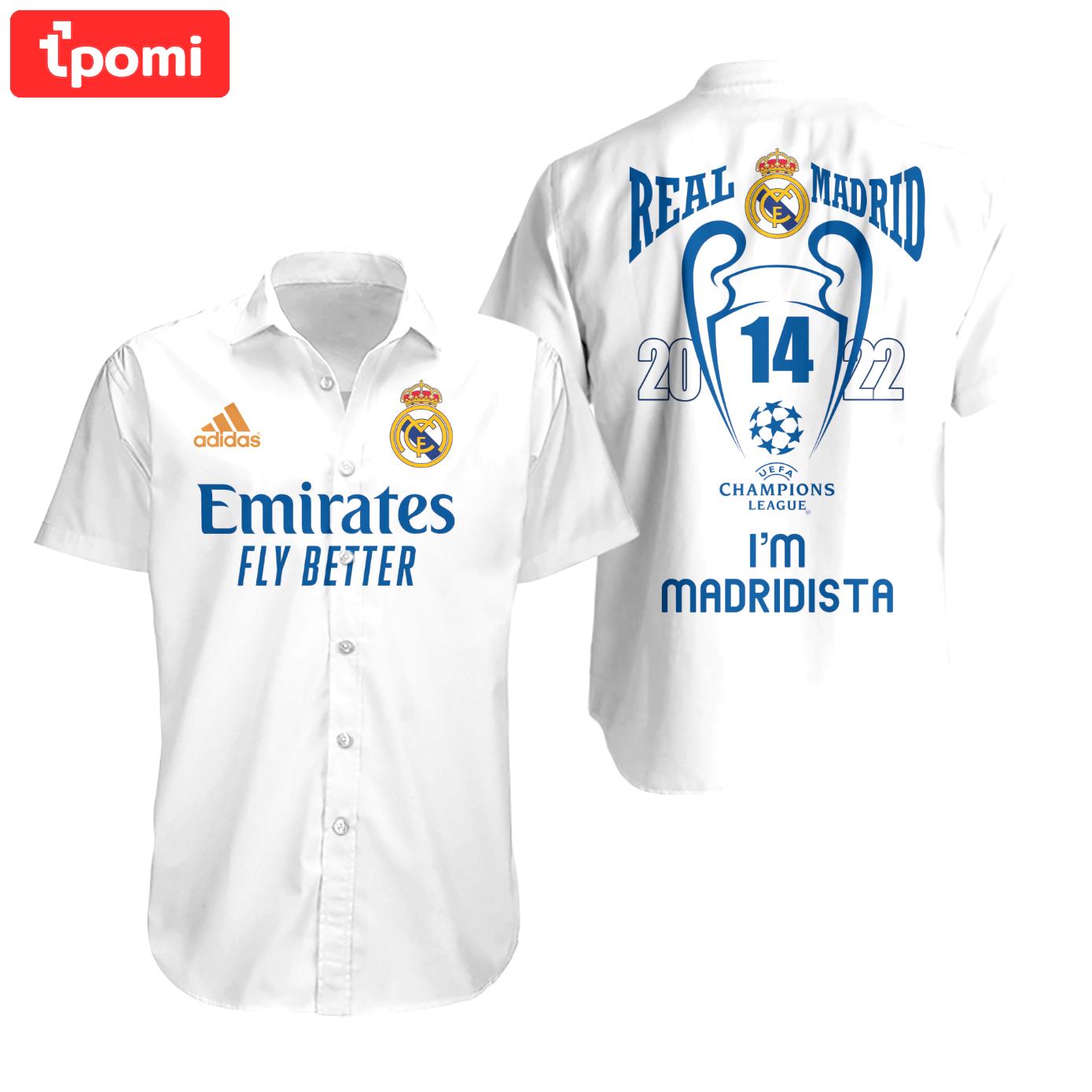 Real madrid im a madridista white hawaiian shirt Hawaii Shirt Shorts & Flip Flops