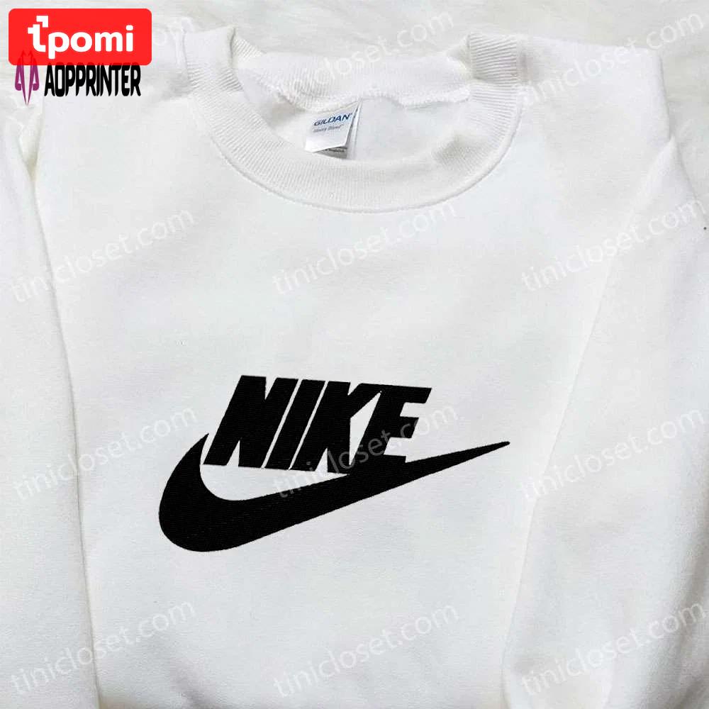 Retro nike embroidered shirt: stylish nike-inspired gift for family Embroidered Shirt