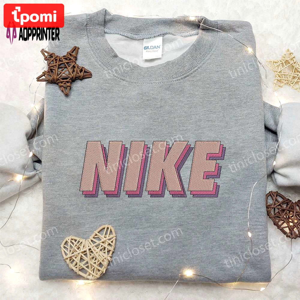 Retro x nike embroidered sweatshirt: best nike inspired shirt perfect family gift Embroidered Shirt
