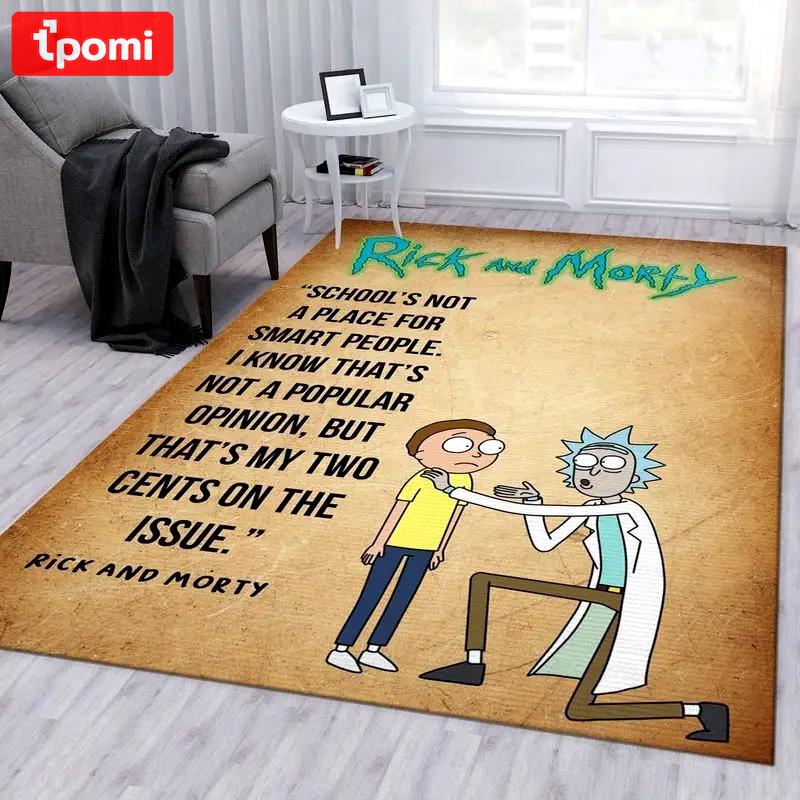 Rick and morty 111 area rug living room and bed room rug rug regtangle carpet floor decor home decor Rectangle Rug