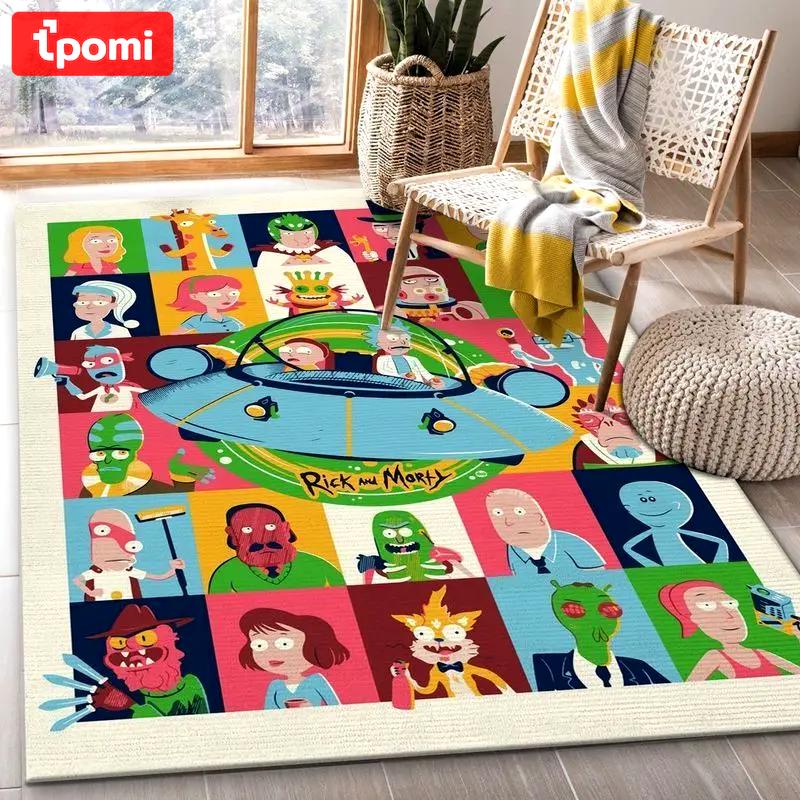 Rick and morty 138 area rug living room and bed room rug rug regtangle carpet floor decor home decor Rectangle Rug